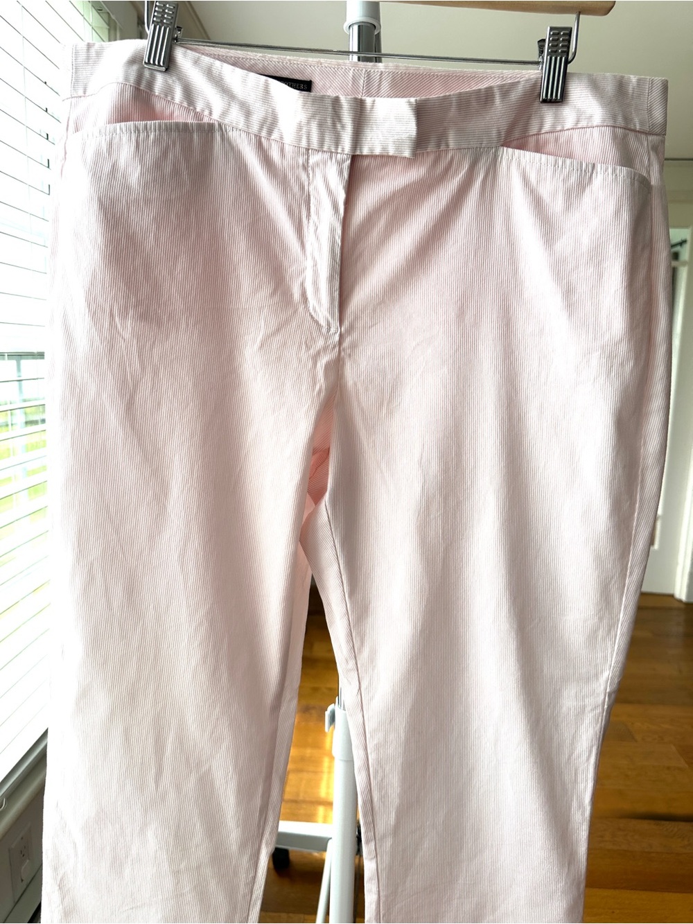 Brooks Brothers Natalie Fit Pants, high-rise, straight leg, pinstriped cotton